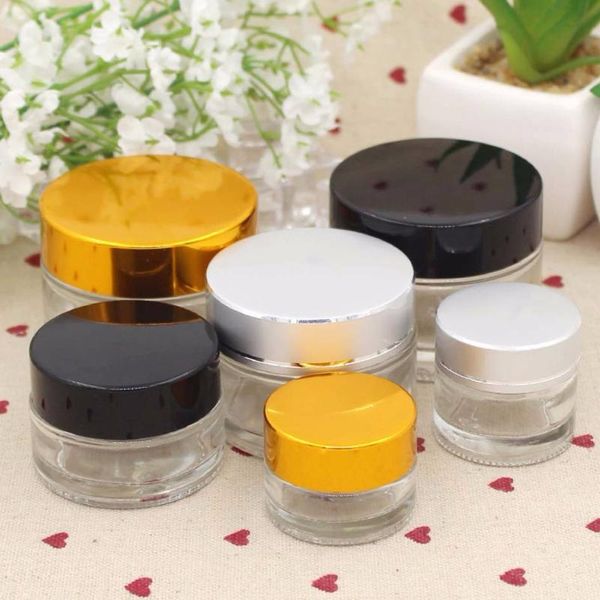 storage bottles & jars 5g 10g 20g 30g 50g 80g silver/black/gold cap glass cosmetic containers cream jar,transparent bottle for packaging
storage bottles & jars 5g 10g 20g 30g 50g 80g silver/black/gold cap glass cosmetic containers cream jar,transparent bottle for packaging
