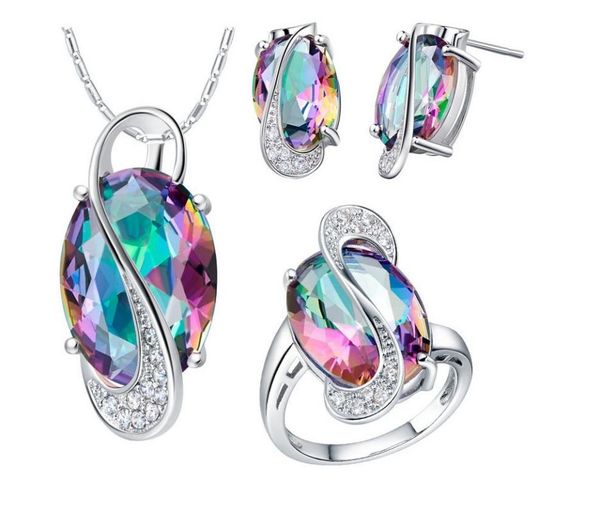 earrings & necklace mystic rainbow cubic zirconia jewelry sets 925 sterling silver bridal for women wedding necklace/earrings/pendant/ring
earrings & necklace mystic rainbow cubic zirconia jewelry sets 925 sterling silver bridal for women wedding necklace/earrings/pendant/ring