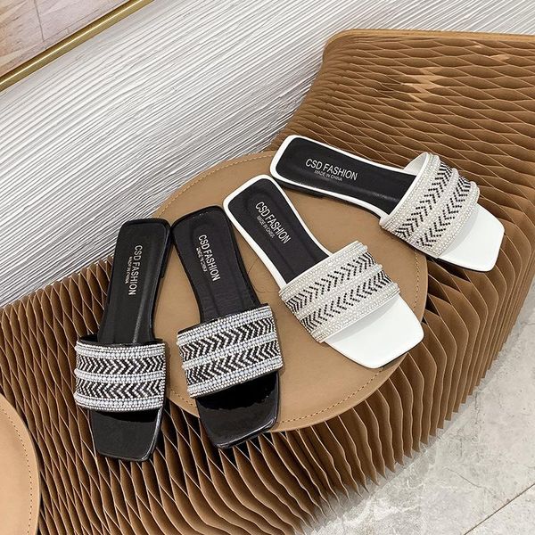 summer rhinestone women slippers sandals woman slides fashion bead brand design beach shoes plus size, Black
summer rhinestone women slippers sandals woman slides fashion bead brand design beach shoes plus size, Black