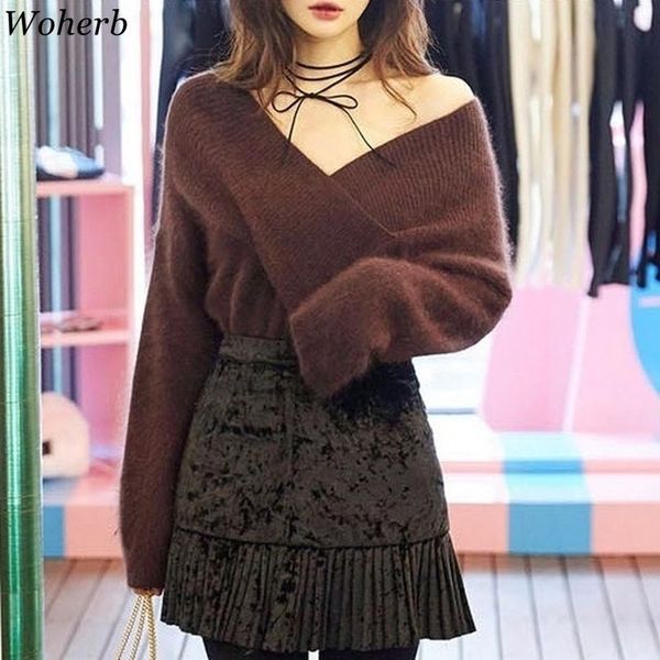 autumn winter sweater women pullover girls v-neck vintage cashmere knitted outerwear casual warm sweaters korean 210417, White;black
autumn winter sweater women pullover girls v-neck vintage cashmere knitted outerwear casual warm sweaters korean 210417, White;black