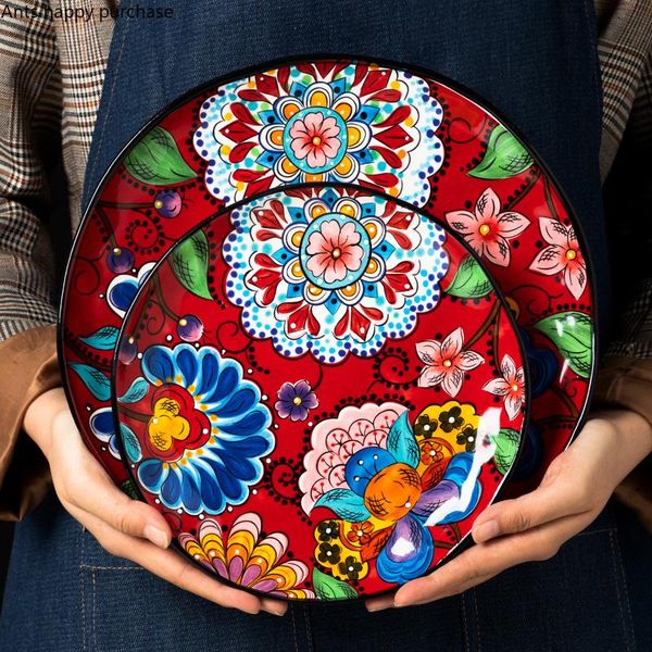 modern painted ceramic dinner plate steak salad household tableware set red fruit kitchen utensils porcelain dishes & plates
modern painted ceramic dinner plate steak salad household tableware set red fruit kitchen utensils porcelain dishes & plates