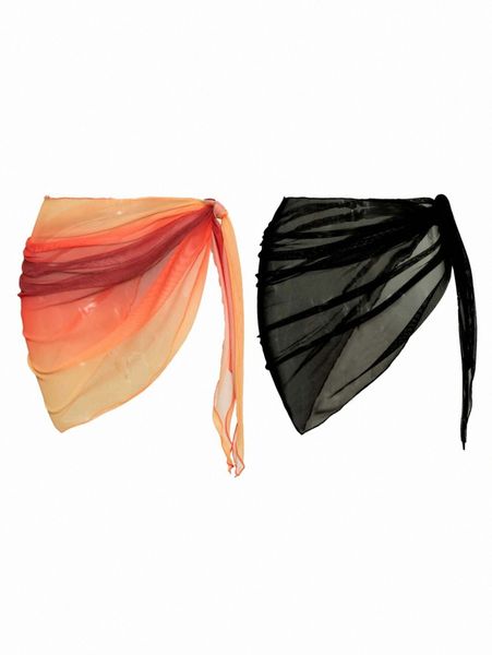 2pack knot cover up skirt l2ht#, White;black