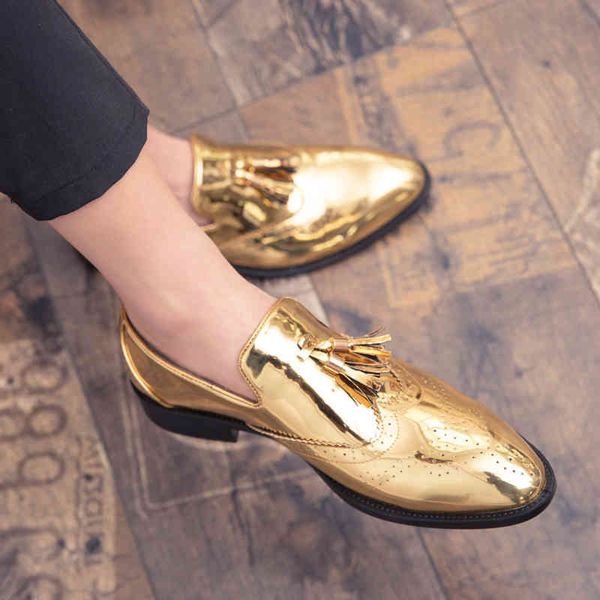 new gold color man dress shoes tassel pointed men shoes loafers luxury designer business leather shoes plus size 38-47 210330, Black
new gold color man dress shoes tassel pointed men shoes loafers luxury designer business leather shoes plus size 38-47 210330, Black