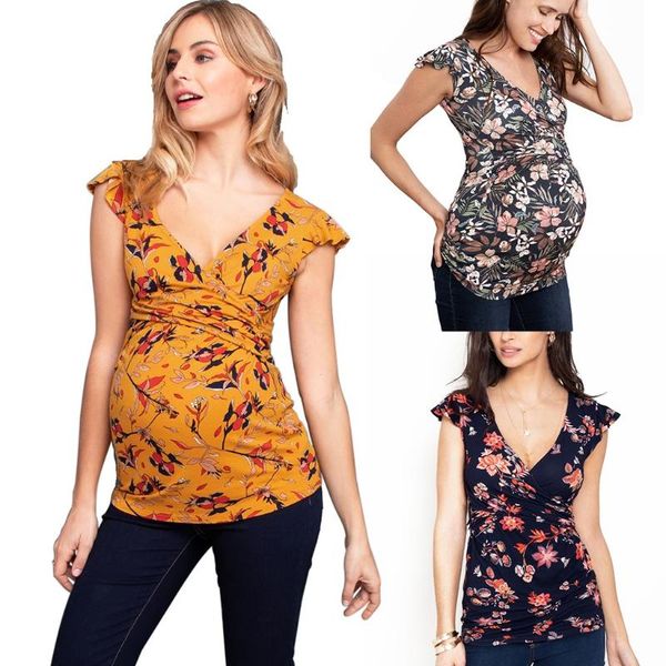 maternity & tees summer women pregnant nusring v-neck sleeveless ruffles floral printed shirt blouse casual clothes #g4, White
maternity & tees summer women pregnant nusring v-neck sleeveless ruffles floral printed shirt blouse casual clothes #g4, White