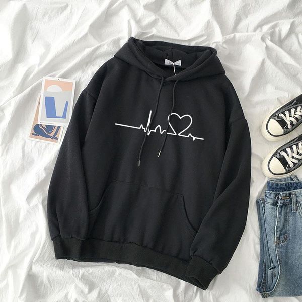 women's hoodies & sweatshirts winter women full sleeve hoodie funny electrocardio sweatshirt kawaii hoody female itself sudaderas mujer, Black
women's hoodies & sweatshirts winter women full sleeve hoodie funny electrocardio sweatshirt kawaii hoody female itself sudaderas mujer, Black