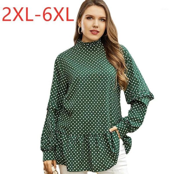 ladies spring autumn plus size for women large blouse long sleeve loose green dot ruffle shirt 3xl 4xl 5xl 6xl women's blouses & shirt, White
ladies spring autumn plus size for women large blouse long sleeve loose green dot ruffle shirt 3xl 4xl 5xl 6xl women's blouses & shirt, White