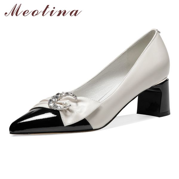 meotina bow pointed toe shoes genuine leather women high heel pumps crystal pearl fashion shoes thick heels footwear beige 42 210520, Black
meotina bow pointed toe shoes genuine leather women high heel pumps crystal pearl fashion shoes thick heels footwear beige 42 210520, Black