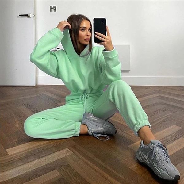 women's two piece pants sweater short sportswear two-piece suit for fall/winter 2021 fashion long-sleeved hooded sports and leisure, White
women's two piece pants sweater short sportswear two-piece suit for fall/winter 2021 fashion long-sleeved hooded sports and leisure, White