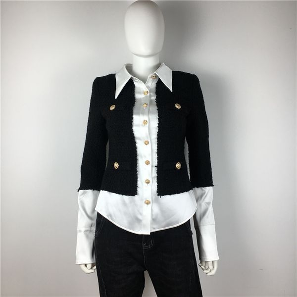 women's blouses & shirts blouse turn-down collar long sleeve black white patchwork tweed shirt fashion button dovetail lifa
women's blouses & shirts blouse turn-down collar long sleeve black white patchwork tweed shirt fashion button dovetail lifa