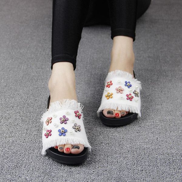 korean female summer sandals casual slippers online denim daisy pearl ladies comfort footwear, Black
korean female summer sandals casual slippers online denim daisy pearl ladies comfort footwear, Black