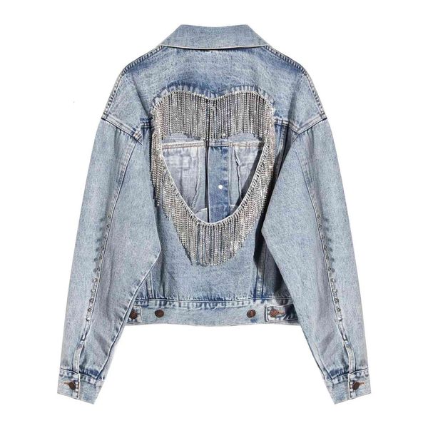 Msxu latest design back hollow heart out with blue frizzy rhinestones denim female jacket Autumn outfit, Black;brown
Msxu latest design back hollow heart out with blue frizzy rhinestones denim female jacket Autumn outfit, Black;brown