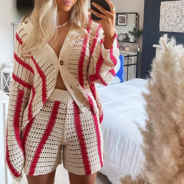 women's tracksuits striped knitted two piece set women casual loose single button long sleeve sweater hollow out female pants, Gray
women's tracksuits striped knitted two piece set women casual loose single button long sleeve sweater hollow out female pants, Gray