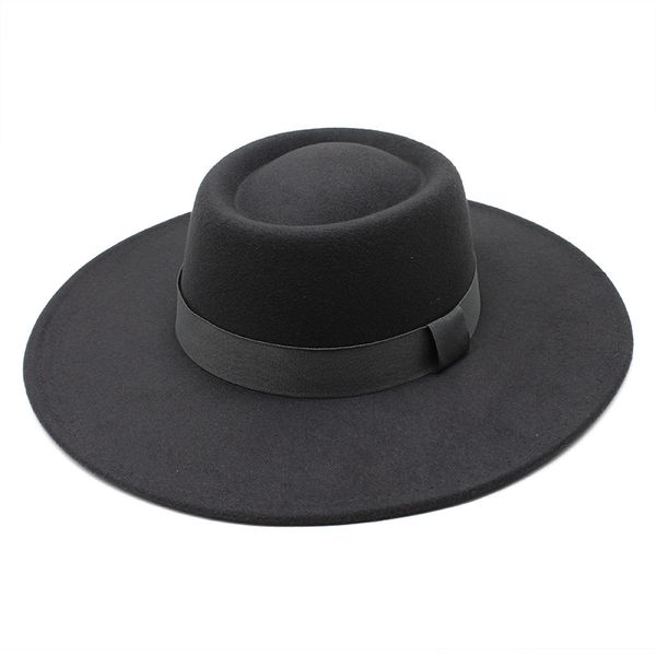 fashion hats for men & women elegant luxury solid felt fedora hat band wide flat brim jazz cap stylish trilby panama caps, Blue;gray
fashion hats for men & women elegant luxury solid felt fedora hat band wide flat brim jazz cap stylish trilby panama caps, Blue;gray