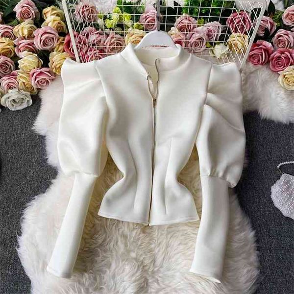 temperament stand-up collar shirt women autumn and winter slim long-sleeved puff sleeve gx1462, White
temperament stand-up collar shirt women autumn and winter slim long-sleeved puff sleeve gx1462, White