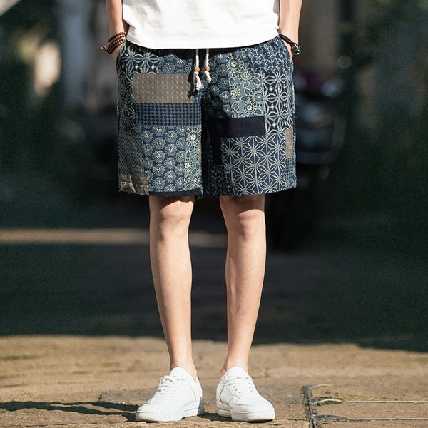 a 053 beach pants flax male national wind restoring ancient ways popular logo summer flower shorts male loose big yards fatty 5, Blue
a 053 beach pants flax male national wind restoring ancient ways popular logo summer flower shorts male loose big yards fatty 5, Blue