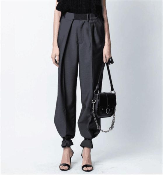 women's pants & capris 2021 autumn fashion women wool trousers dark gray long slim waistband high waist, Black;white
women's pants & capris 2021 autumn fashion women wool trousers dark gray long slim waistband high waist, Black;white