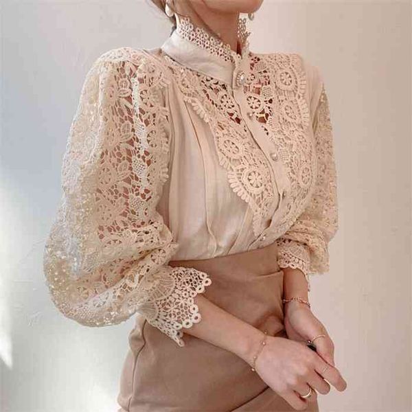 petal sleeve stand collar hollow out flower lace patchwork shirt femme blusas all-match women blouse chic button white 12419
petal sleeve stand collar hollow out flower lace patchwork shirt femme blusas all-match women blouse chic button white 12419