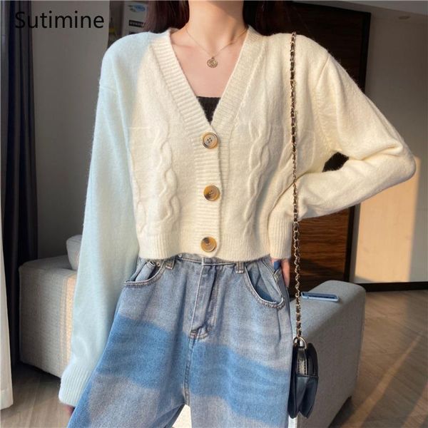 women's knits & tees v-neck purple short cardigan sweater jacket women 2021 korean version of the design knit outer wear, White
women's knits & tees v-neck purple short cardigan sweater jacket women 2021 korean version of the design knit outer wear, White