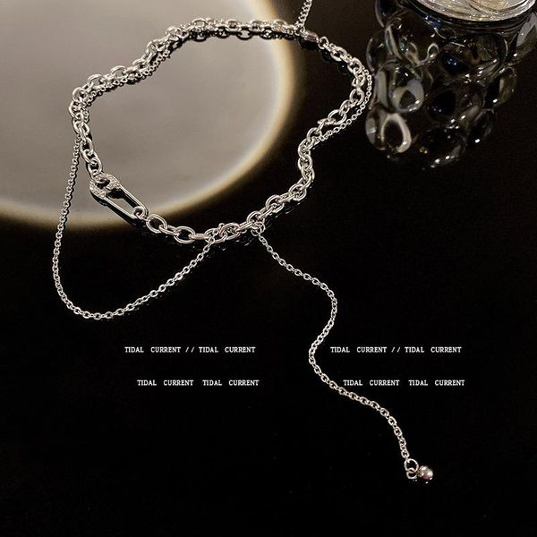 chokers titanium steel zircon safety pin clavicle chain choker necklace female european and american hip hop necklaces accessories trend, Golden;silver
chokers titanium steel zircon safety pin clavicle chain choker necklace female european and american hip hop necklaces accessories trend, Golden;silver