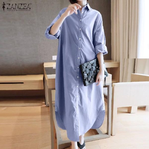 autumn sundress stylish long shirt dress 2021 zanzea women lapel neck sleeve solid party vestidos kaftan work femme casual dresses, Black;gray
autumn sundress stylish long shirt dress 2021 zanzea women lapel neck sleeve solid party vestidos kaftan work femme casual dresses, Black;gray