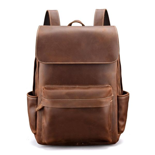 men's vintage crazy horse leather backpack brand cow school laprucksack large thick real computer bag
men's vintage crazy horse leather backpack brand cow school laprucksack large thick real computer bag