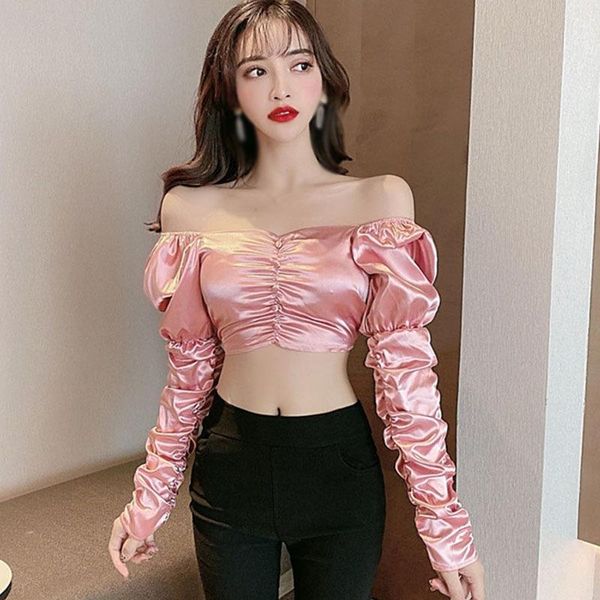 women's blouses & shirts etosell slash neck fashion puff sleeve blusas female crop long, White
women's blouses & shirts etosell slash neck fashion puff sleeve blusas female crop long, White
