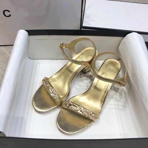 sandals small fragrance summer buckle gold round head european and american fashion high heels thick heel for women, Black
sandals small fragrance summer buckle gold round head european and american fashion high heels thick heel for women, Black