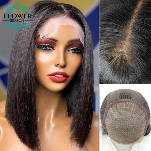 lace wigs 5x5 pu silk base front human hair short bob wig brazilian emulation scalp preplucked 180density flowerseason, Black;brown 
lace wigs 5x5 pu silk base front human hair short bob wig brazilian emulation scalp preplucked 180density flowerseason, Black;brown