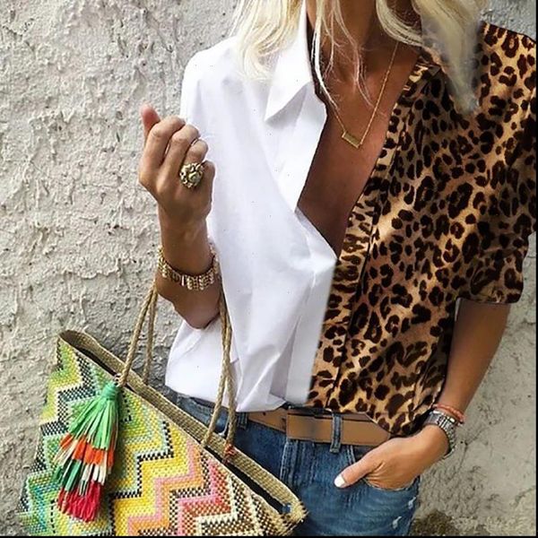 womens shirt women leopard print patchwork blouse shirts deep v neck long sleeve elegant office lady blusa plus size, White
womens shirt women leopard print patchwork blouse shirts deep v neck long sleeve elegant office lady blusa plus size, White