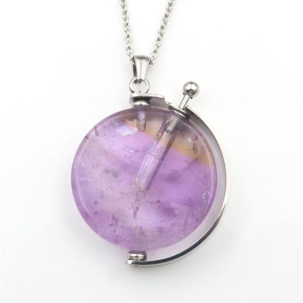 pendant necklaces natural stone round healing jewelry crystal necklace amethysts quartz men's and women's fashion gift for gril, Silver
pendant necklaces natural stone round healing jewelry crystal necklace amethysts quartz men's and women's fashion gift for gril, Silver