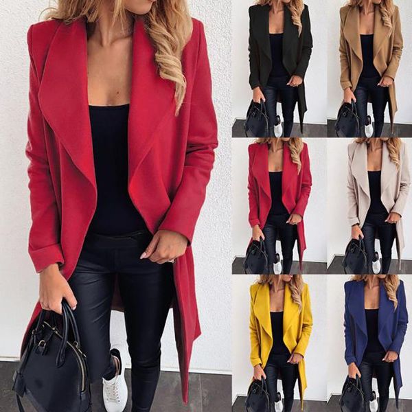 women's wool & blends european and american autumn winter lapel long woolen coat, Black
women's wool & blends european and american autumn winter lapel long woolen coat, Black