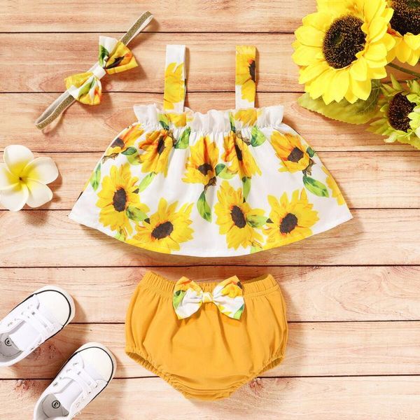 clothing sets summer born baby girl floral vest sunflower sling +shorts pants+headband clothes outfits 3pcs set 0-18m, White
clothing sets summer born baby girl floral vest sunflower sling +shorts pants+headband clothes outfits 3pcs set 0-18m, White