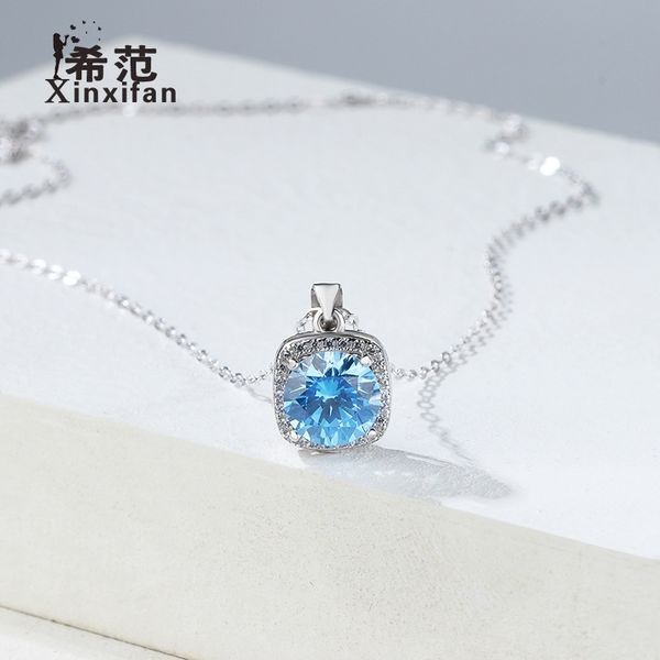 s925 sterling ocean heart necklace korean fashion square diamond blue crystal pendant clavicle chain versatile silver, Black
s925 sterling ocean heart necklace korean fashion square diamond blue crystal pendant clavicle chain versatile silver, Black