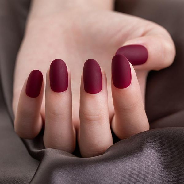 false nails frosted matte wine red detachable fake reusable long round shaped solid color with adhesive tape glue sticker, Red;gold
false nails frosted matte wine red detachable fake reusable long round shaped solid color with adhesive tape glue sticker, Red;gold