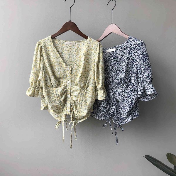 women's blouses & shirts summer casual v-neck lace-up design chiffin blouse floral print short sleeve for i7e8, White
women's blouses & shirts summer casual v-neck lace-up design chiffin blouse floral print short sleeve for i7e8, White