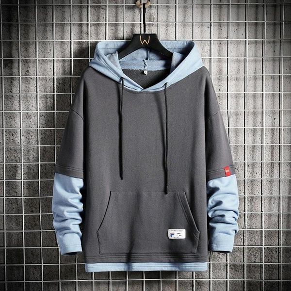 men's hoodies & sweatshirts patchwork outwear harajuku hoodie men fashion clothing autumn pullover high street casual wear 2021, Black
men's hoodies & sweatshirts patchwork outwear harajuku hoodie men fashion clothing autumn pullover high street casual wear 2021, Black