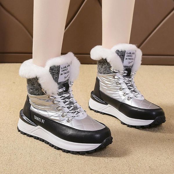 boots lucyever thicken plush warm woman snow women waterproof pu leather platform winter shoes non slip patchwork booties female, Black
boots lucyever thicken plush warm woman snow women waterproof pu leather platform winter shoes non slip patchwork booties female, Black