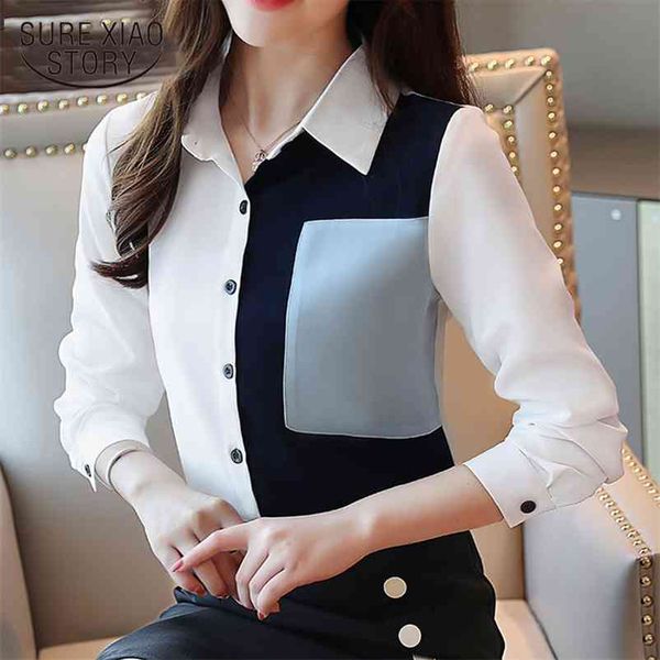 spring style korean stitching chiffon women shirt long sleeve striped blouse clothes chemisier femme 7089 50 210508, White
spring style korean stitching chiffon women shirt long sleeve striped blouse clothes chemisier femme 7089 50 210508, White
