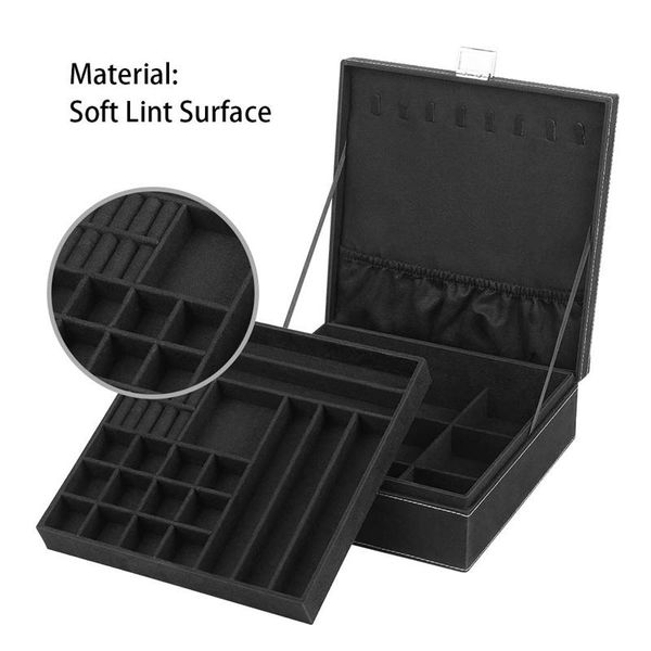 watch boxes & cases 2-layer flannel jewelry box storage large capacity display box, black with lock, Black;blue
watch boxes & cases 2-layer flannel jewelry box storage large capacity display box, black with lock, Black;blue