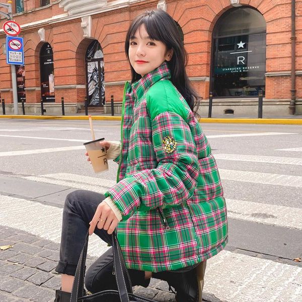 women's down & parkas arrival winter korean style women loose casual long sleeve stand collar coat plaid patchwork zipper cotton liner, Black
women's down & parkas arrival winter korean style women loose casual long sleeve stand collar coat plaid patchwork zipper cotton liner, Black