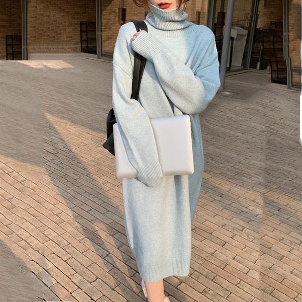 casual dresses silm women loose french knitting cotton turtleneck straight solid birthday long dress plus size lady y2k clothing, Black;gray
casual dresses silm women loose french knitting cotton turtleneck straight solid birthday long dress plus size lady y2k clothing, Black;gray