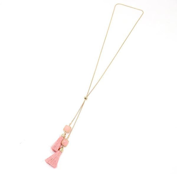 pendant necklaces fashion long snake chian slide way double pink tassel necklace, Silver
pendant necklaces fashion long snake chian slide way double pink tassel necklace, Silver