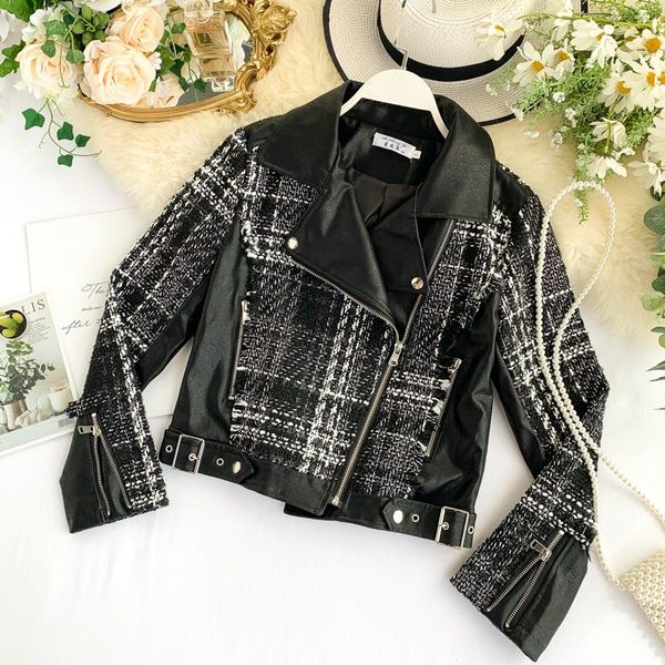 women's jackets quality stylish cool plaid jacket for women lion zippers short design black winter warm outwear, Black;brown
women's jackets quality stylish cool plaid jacket for women lion zippers short design black winter warm outwear, Black;brown