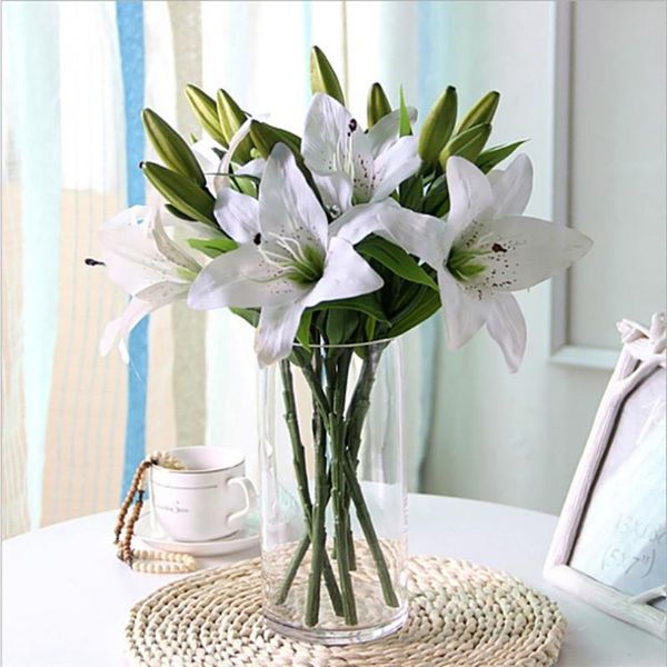 decorative flowers & wreaths diy artificial lily flores wedding bridal fake holding bouquet plants white home party decor
decorative flowers & wreaths diy artificial lily flores wedding bridal fake holding bouquet plants white home party decor