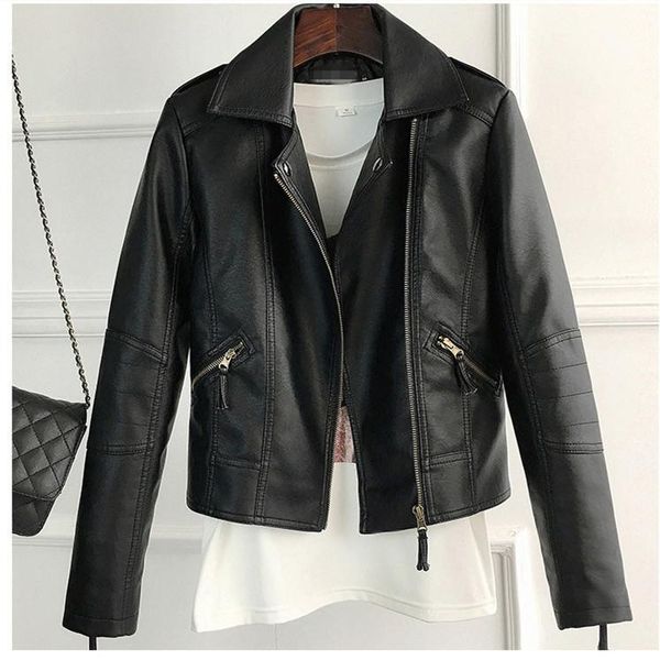 women's leather & faux kmetram jacket woman spring 2021 streetwear bomber women pu coat plus size chaqueta mujer my2615, Black
women's leather & faux kmetram jacket woman spring 2021 streetwear bomber women pu coat plus size chaqueta mujer my2615, Black