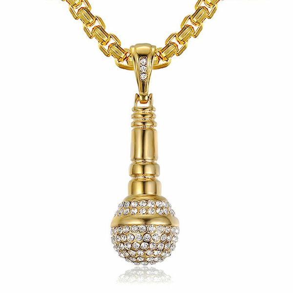 pendant necklaces golden iced out microphone necklace men stainless steel chain hip hop jewelry punk male 2021 trend friends gift, Silver
pendant necklaces golden iced out microphone necklace men stainless steel chain hip hop jewelry punk male 2021 trend friends gift, Silver