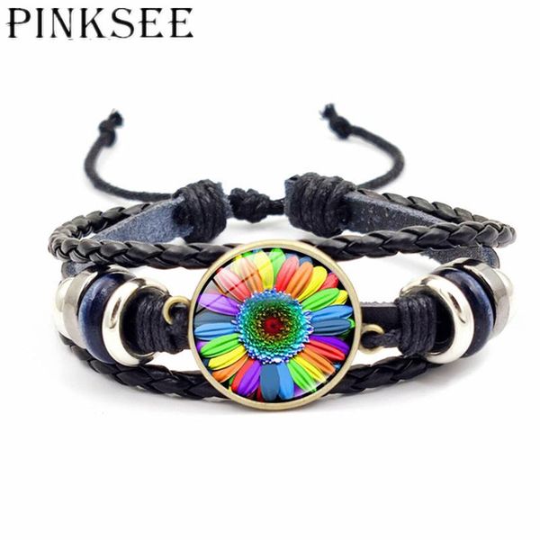 pinksee charm fashion glass rainbow sunflower leather bracelet women men multilayer wristband gay jewelry gifts bracelets, Golden;silver
pinksee charm fashion glass rainbow sunflower leather bracelet women men multilayer wristband gay jewelry gifts bracelets, Golden;silver