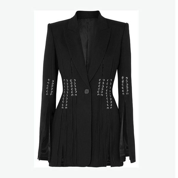 est 2021 baroque designer blazer women's long sleeve stylish rope lacing up jacket suits & blazers, White;black
est 2021 baroque designer blazer women's long sleeve stylish rope lacing up jacket suits & blazers, White;black
