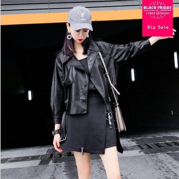 spring and autumn korean wild pu leather female jacket short motorcycle coat turn-down collar slim l226 women's & faux, Black
spring and autumn korean wild pu leather female jacket short motorcycle coat turn-down collar slim l226 women's & faux, Black