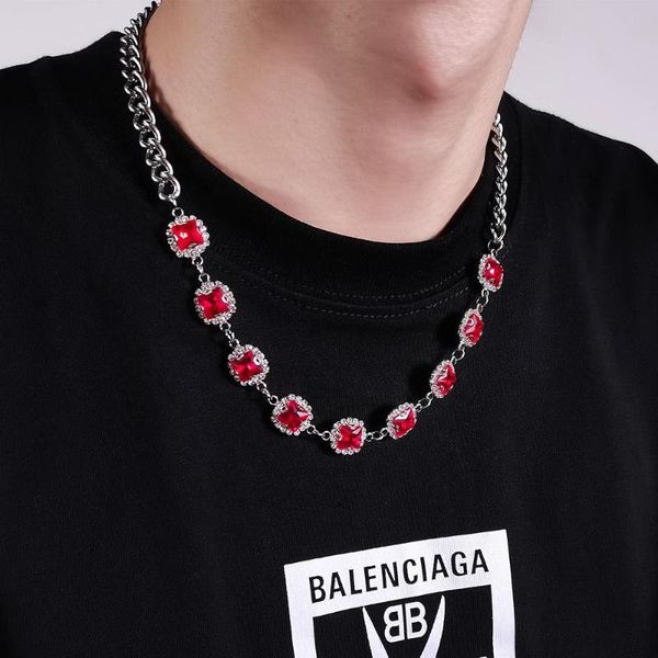chains hip bling iced out square blue red gem crystal cuban link chain necklace for men women jewelry, Silver
chains hip bling iced out square blue red gem crystal cuban link chain necklace for men women jewelry, Silver